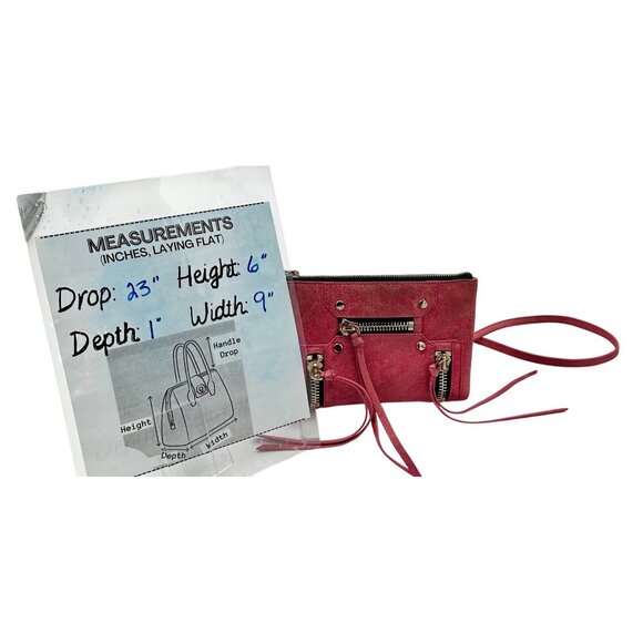 Botkier Mini Crossbody Bag Womens Pink Leather Tassel Zip Purse 9x6 Y2K Designer - Picture 4 of 10